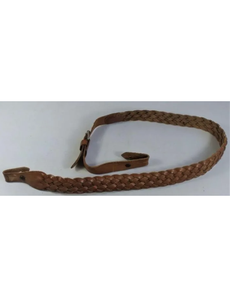 Correa trenzada en cuero viejo para rifle o escopeta