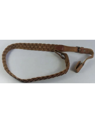 Correa trenzada en cuero viejo para rifle o escopeta