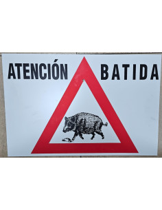 Tablilla "atencion batida"