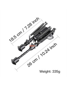 Bípode central con bloqueo de palanca QD - Negro 2