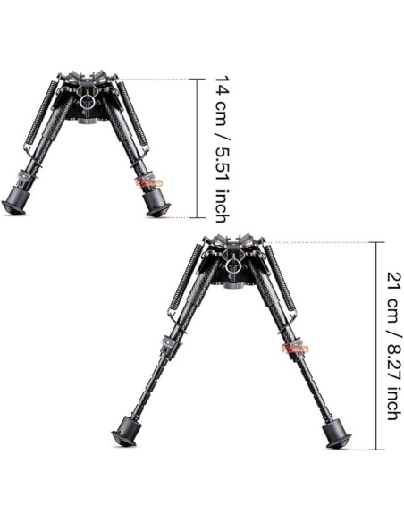 Bípode central con bloqueo de palanca QD - Negro
