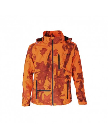 Chaqueta impermeable naranja/camuflaje