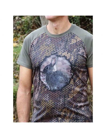 Camiseta Forest Print 3D Conejo | Armería Bergantiños