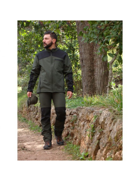 Pantalón Soft Shell Caqui/Negro Javalambre | Armería Bergantiños